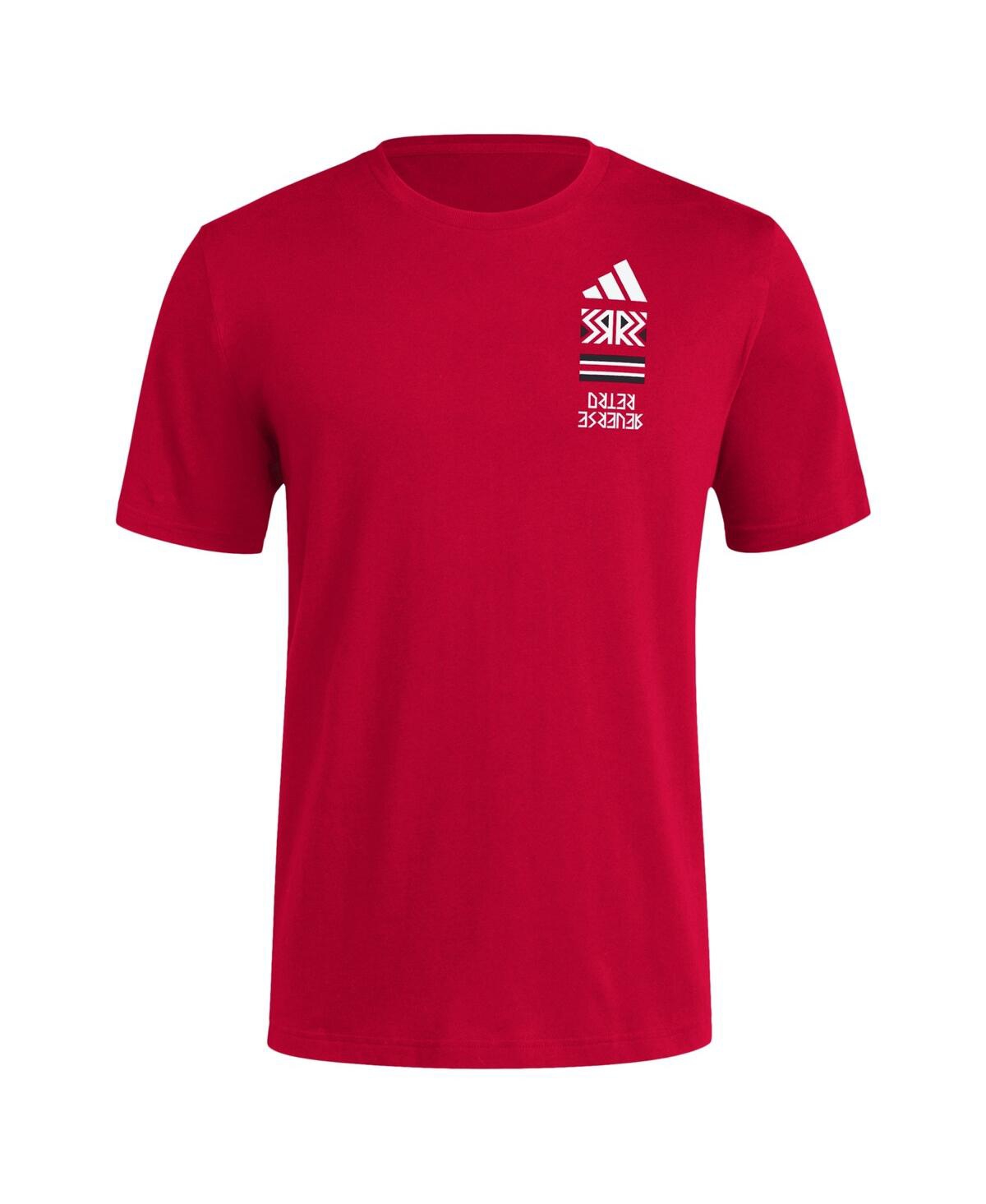 Men's adidasDistressed Louisville Cardinals Reverse Retro Baseball 2 Hit T-shirt - Red