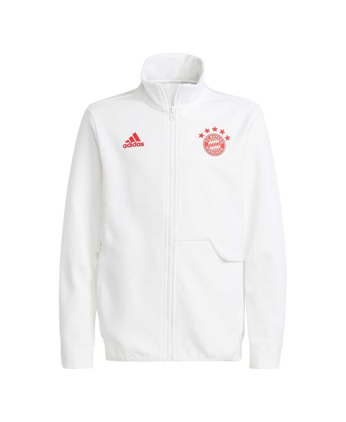 Shop Adidas Originals Big Boys Adidas White Bayern Munich 2023/24 Anthem Full-zip Jacket