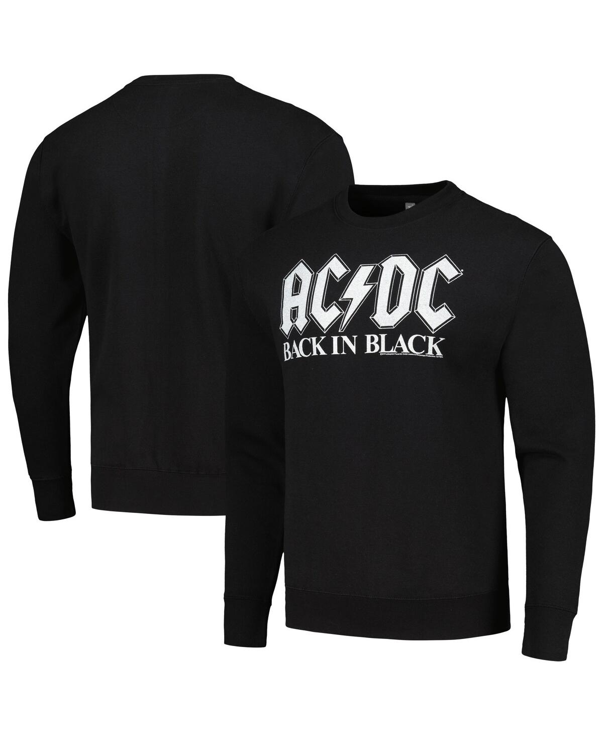 Men's Black Acdc Back In Black Pullover Sweatshirt - Black