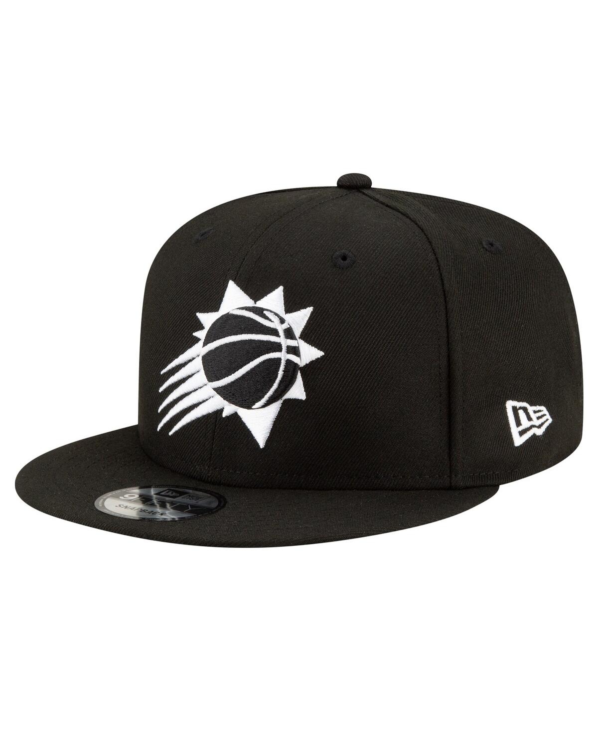 NEW ERA MEN'S NEW ERA PHOENIX SUNS BLACK & WHITE 9FIFTY SNAPBACK HAT 