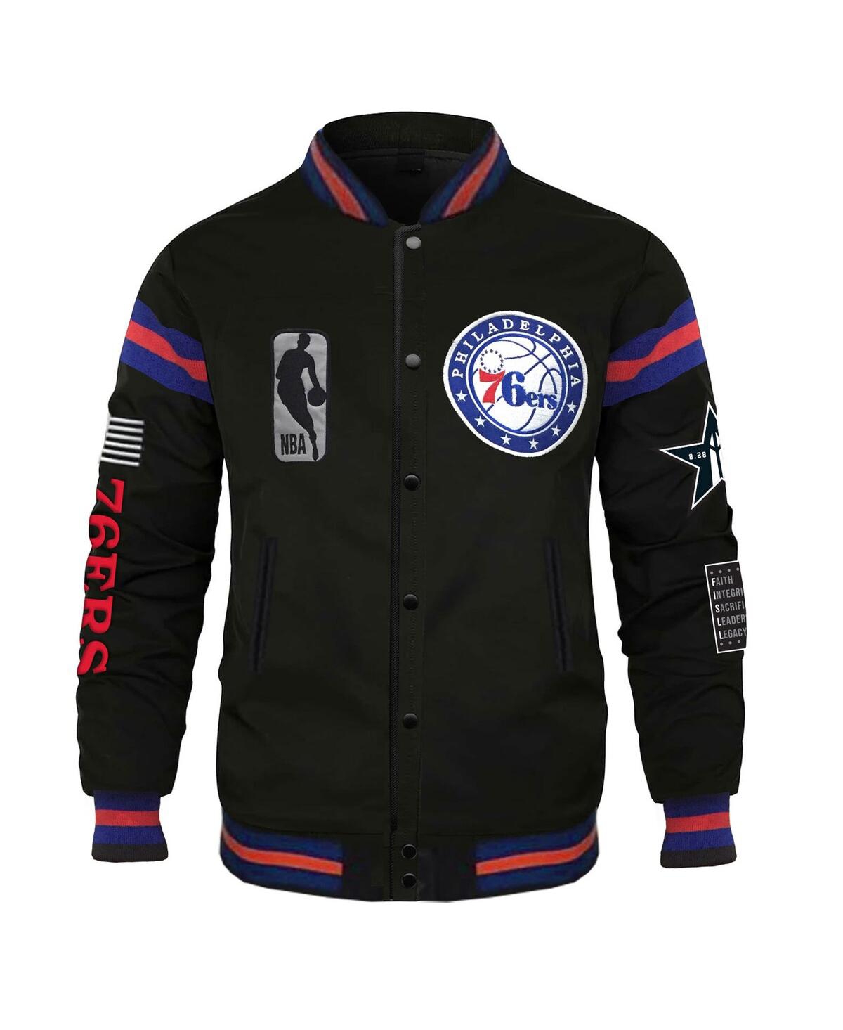 Men's and Women's Fisll xHistory CollectionPhiladelphia 76ers Full-Snap Varsity Jacket - Black