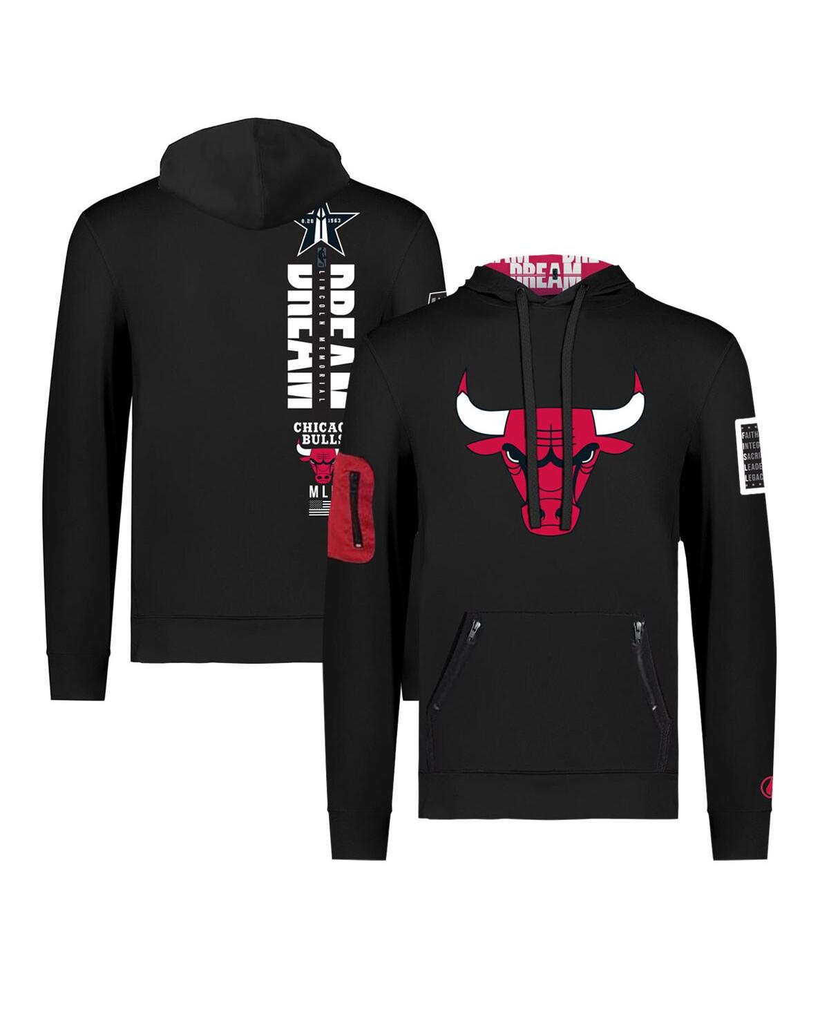 FISLL MEN'S AND WOMEN'S FISLL X BLACK HISTORY COLLECTION BLACK CHICAGO BULLS PULLOVER HOODIE