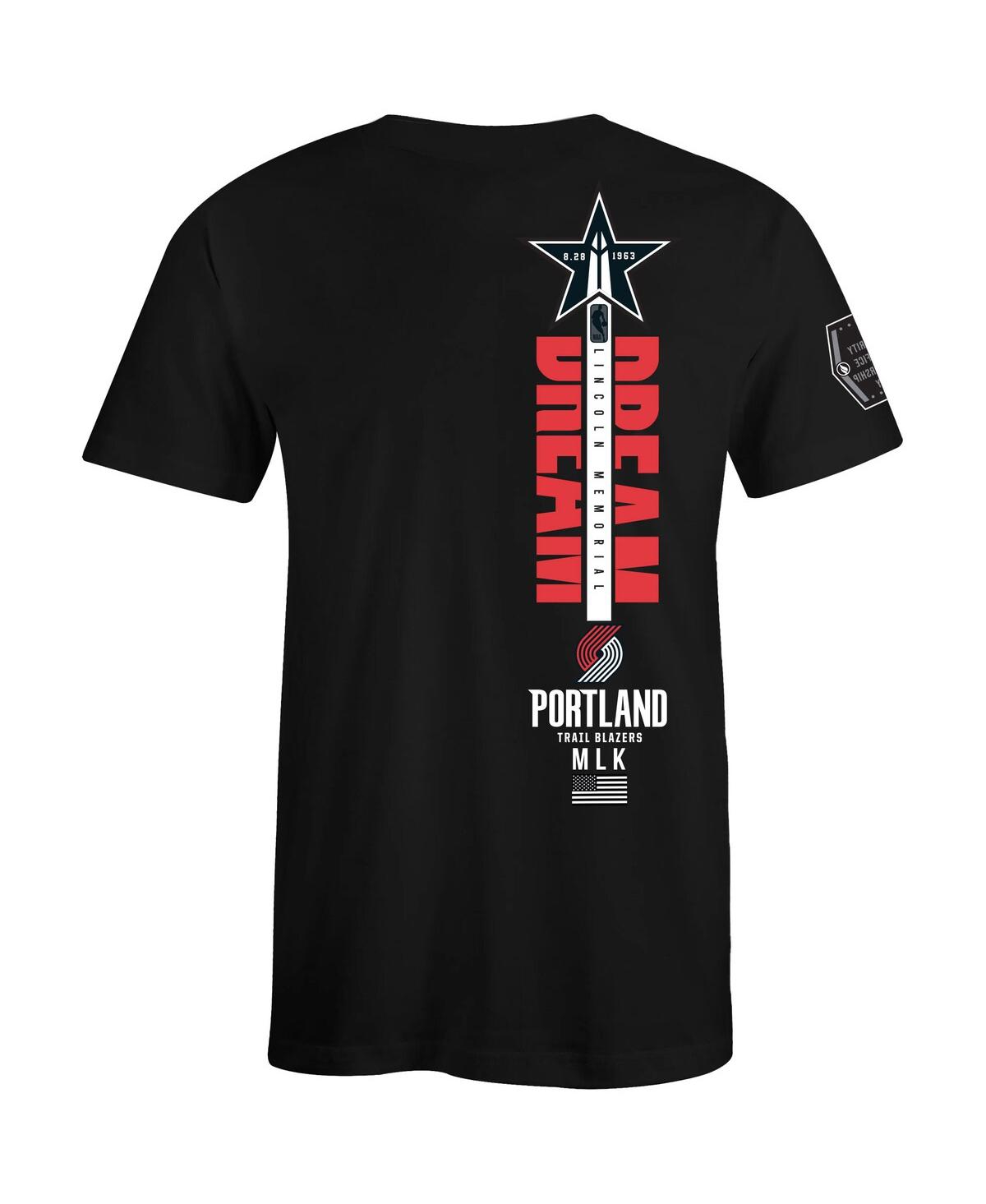 Shop Fisll Men's And Women's  X Black History Collection Black Portland Trail Blazers T-shirt