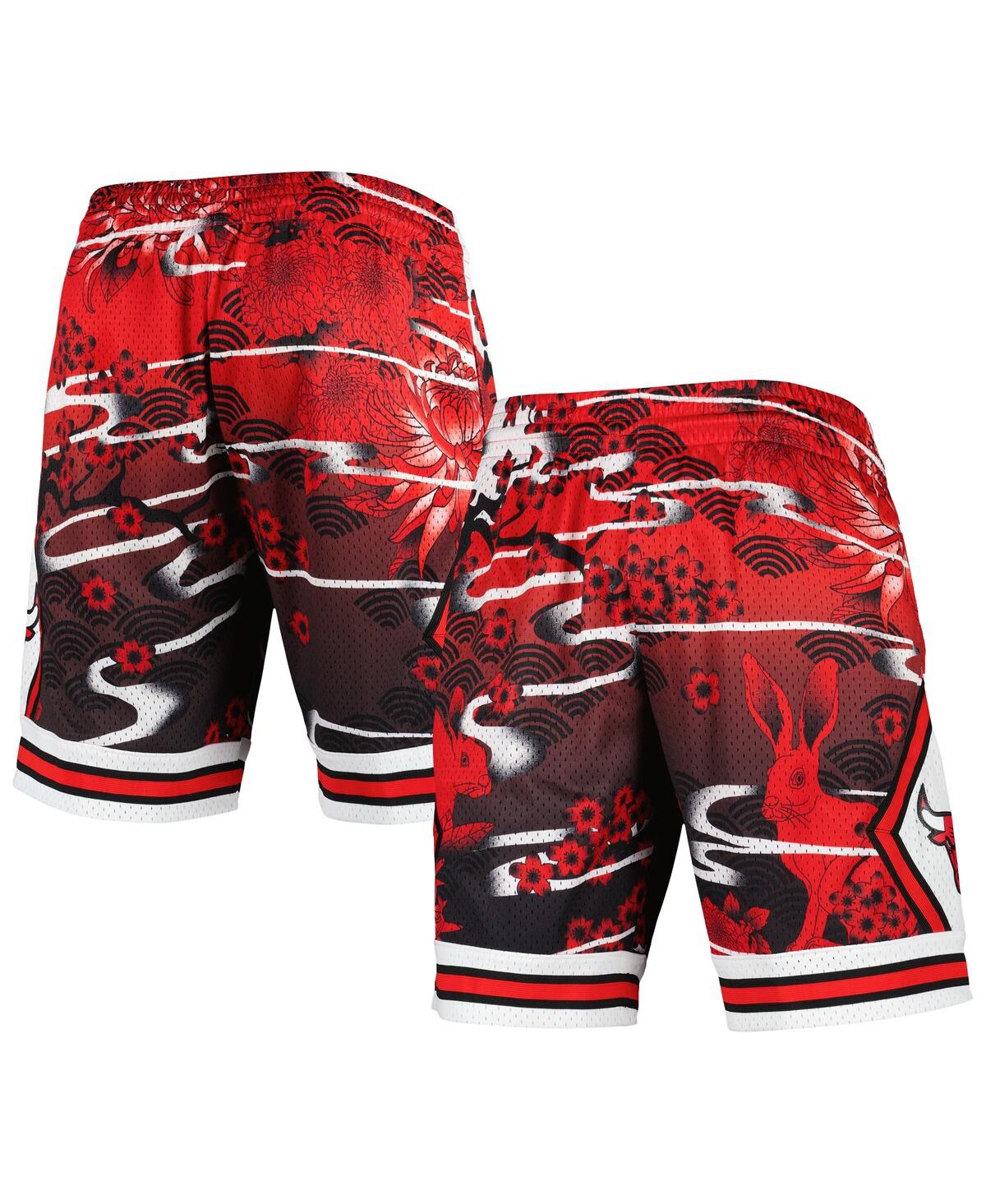Shop Mitchell & Ness Men's  Red Chicago Bulls Lunar New Year Swingman Shorts