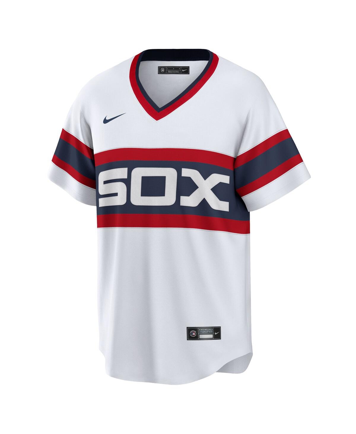 Men's Nike Carlton FiskDistressed ChicagoSox Home Cooperstown Collection Team Player Jersey - White