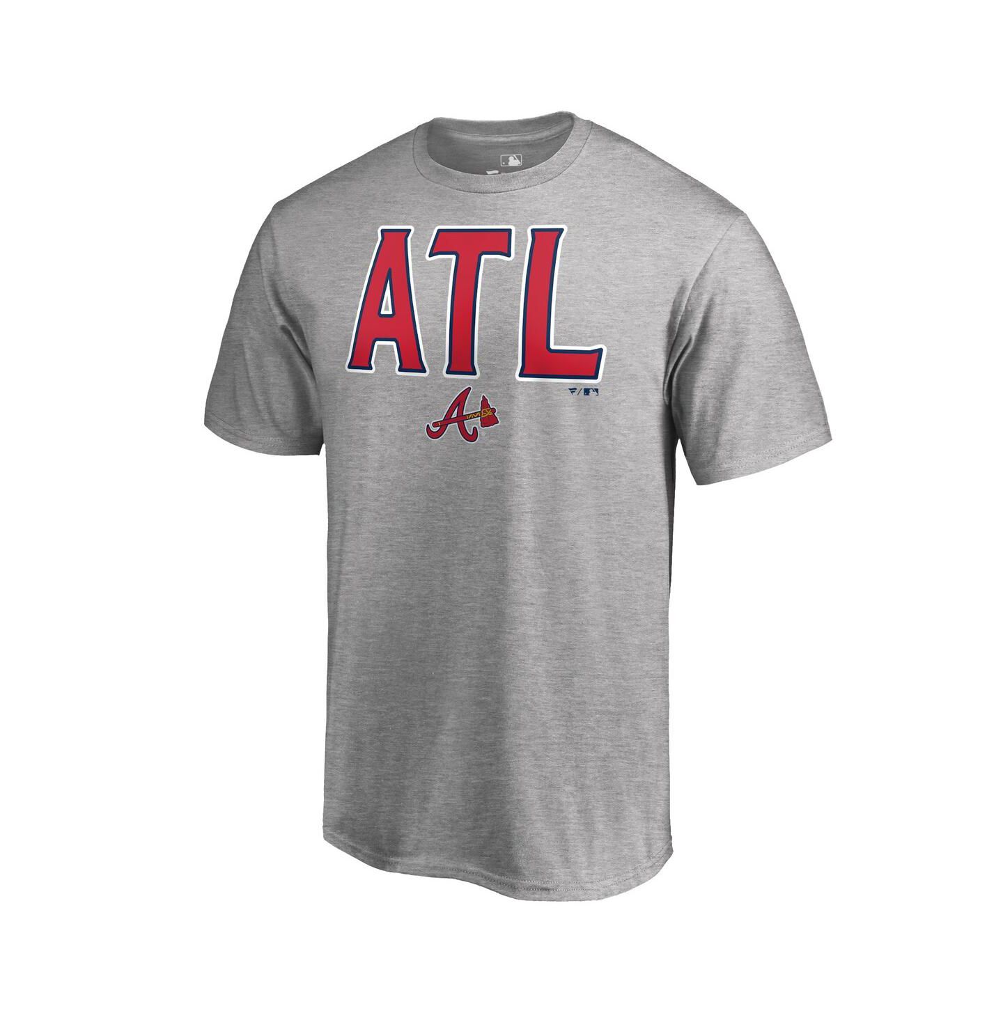 Мужская футболка Fanatics Heather Gray Atlanta Braves Hometown ATL — фото 3