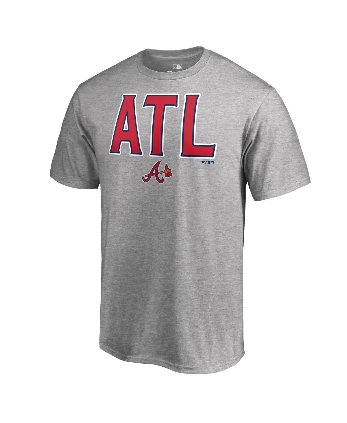 Fanatics Men's  Heather Gray Atlanta Braves Hometown Atl T-shirt In Heather Gray