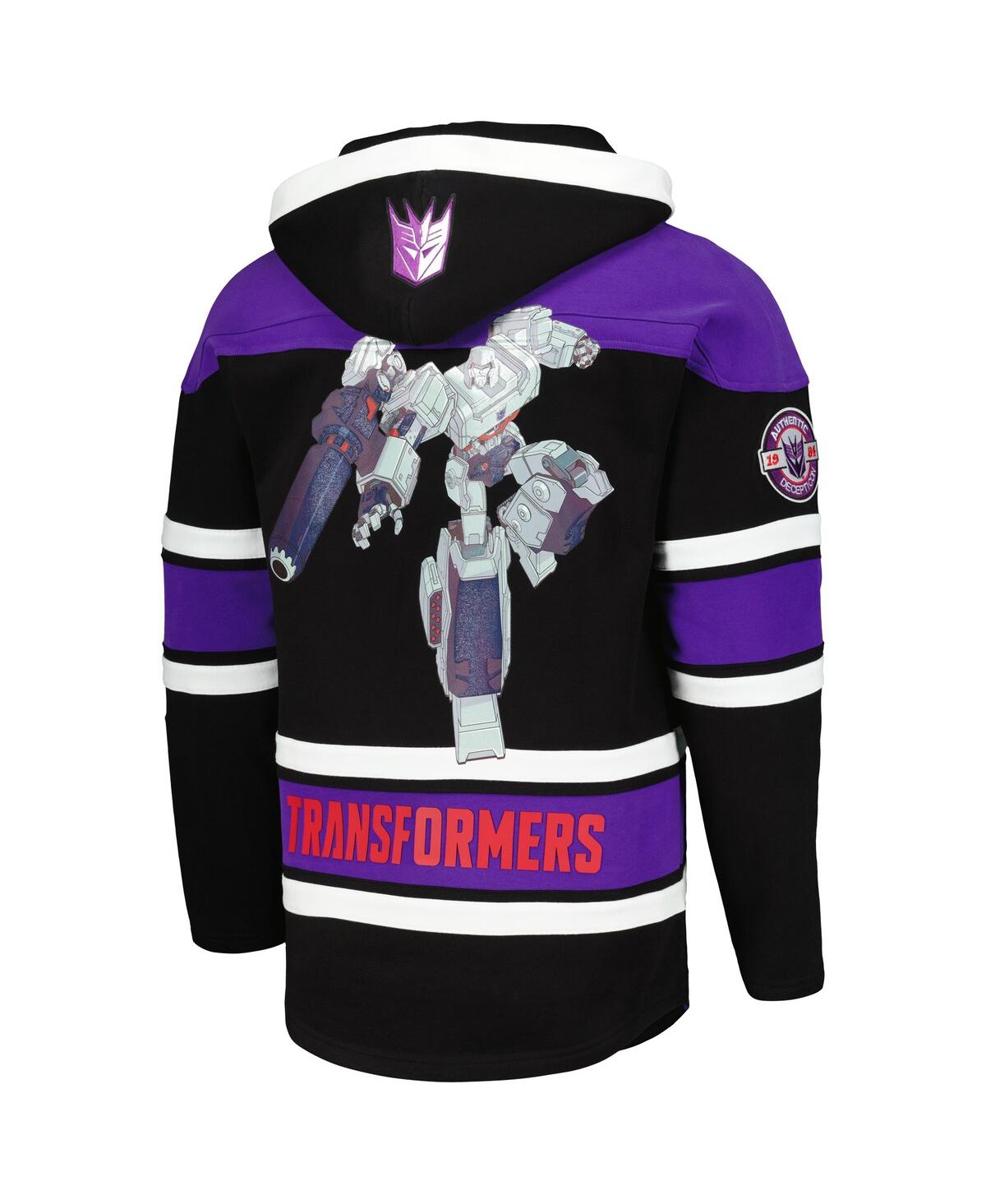 Shop Freeze Max Men's  Black Transformers Megatron Hockey Pullover Hoodie