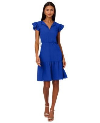 Adrianna by Adrianna Papell Women s Scallop Trim Flutter Sleeve Dress Macy s