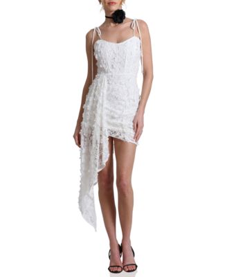 Avec Les Filles - Women's Lace Appliqu&eacute; Asymmetrical Dress