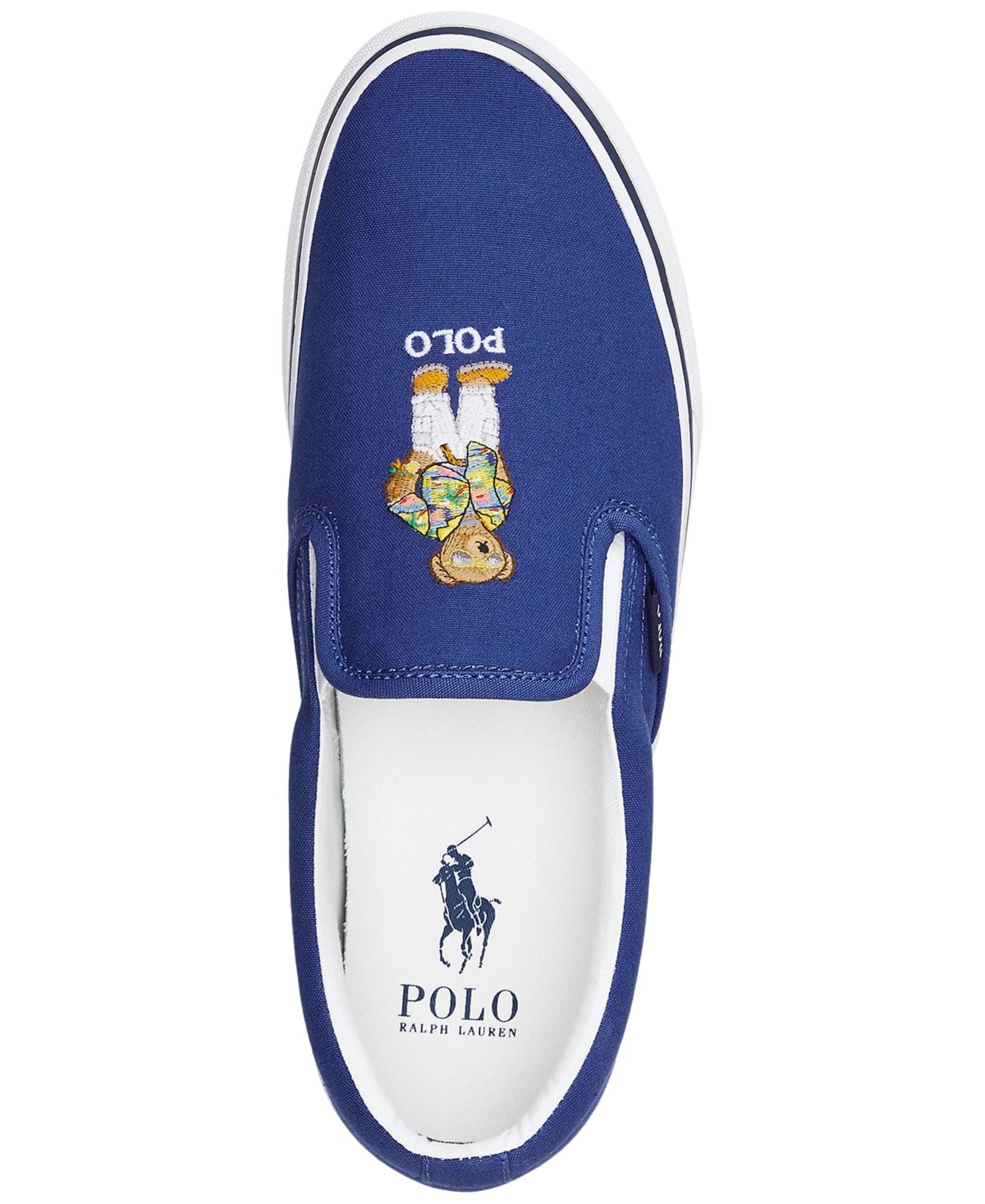 Shop Polo Ralph Lauren Men's Keaton Polo Bear Slip-on Sneaker In Beach Royal Bear