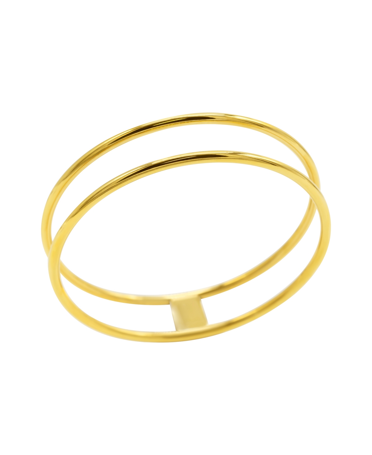 Shop Adornia Tarnish Resistant 14k Gold-plated Stainless Steel Double Row Bangle Bracelet