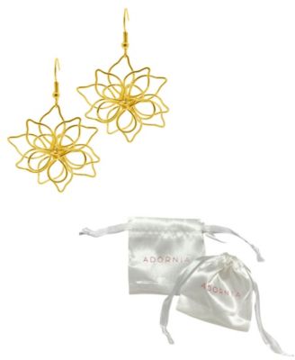 14K Gold-Plated Wire Flower Earrings