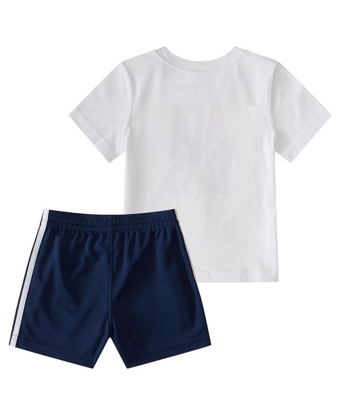 Baby Boys Graphic Printed T-Shirt and Shorts Dungaree Set