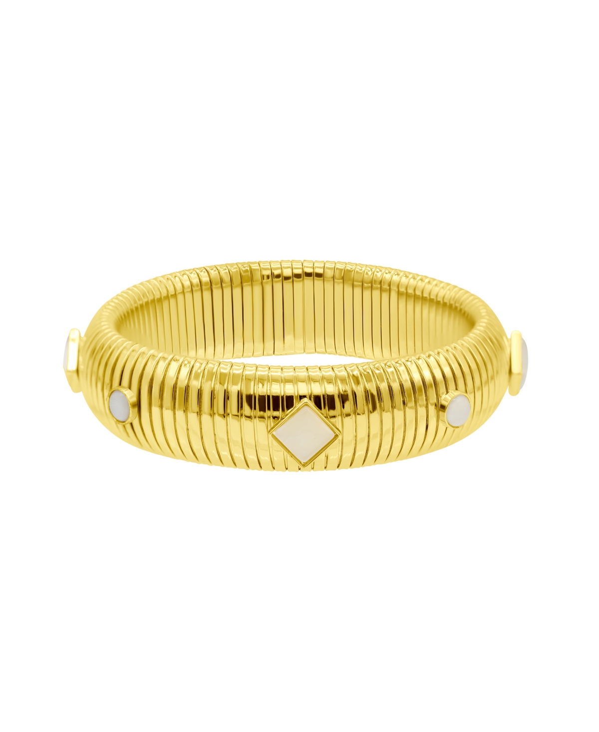 Adornia 14K Gold-Plated Tall Omega Bracelet with Color Stone