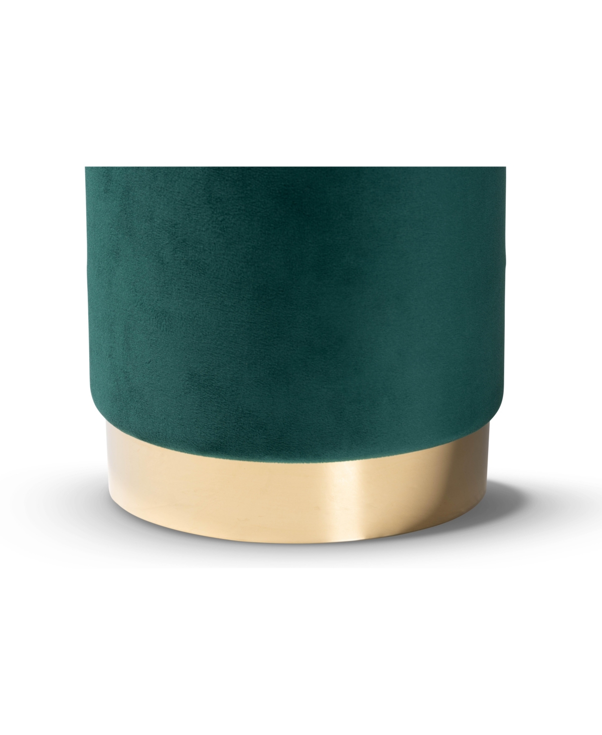 Baxton Studio Chaela Contemporary Glam And Luxe Velvet Fabric Upholstered And Finished Metal Ottoman In Green,gold