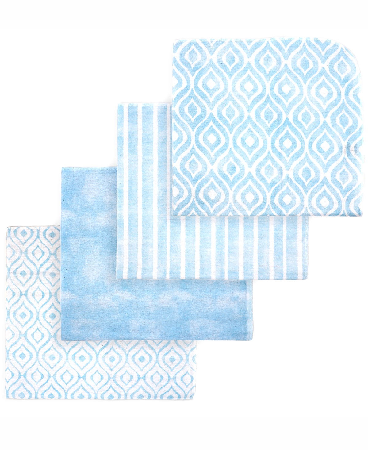 Shop Tendertyme Baby Boys Or Baby Girls Watercolor Receiving Blankets, Pack Of 4 In Blue