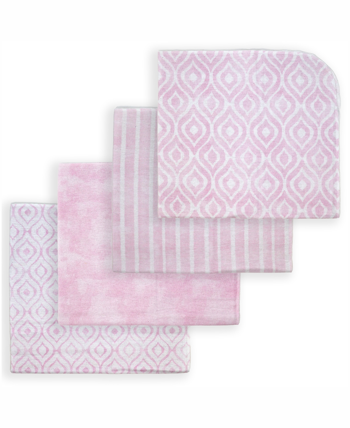 Shop Tendertyme Baby Boys Or Baby Girls Watercolor Receiving Blankets, Pack Of 4 In Pink