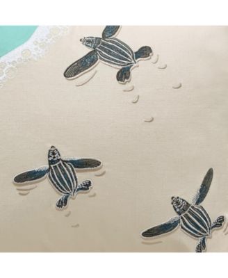 Leatherback Scurry-Embroidered Indoor Cotton Accent Throw Pillow Decor