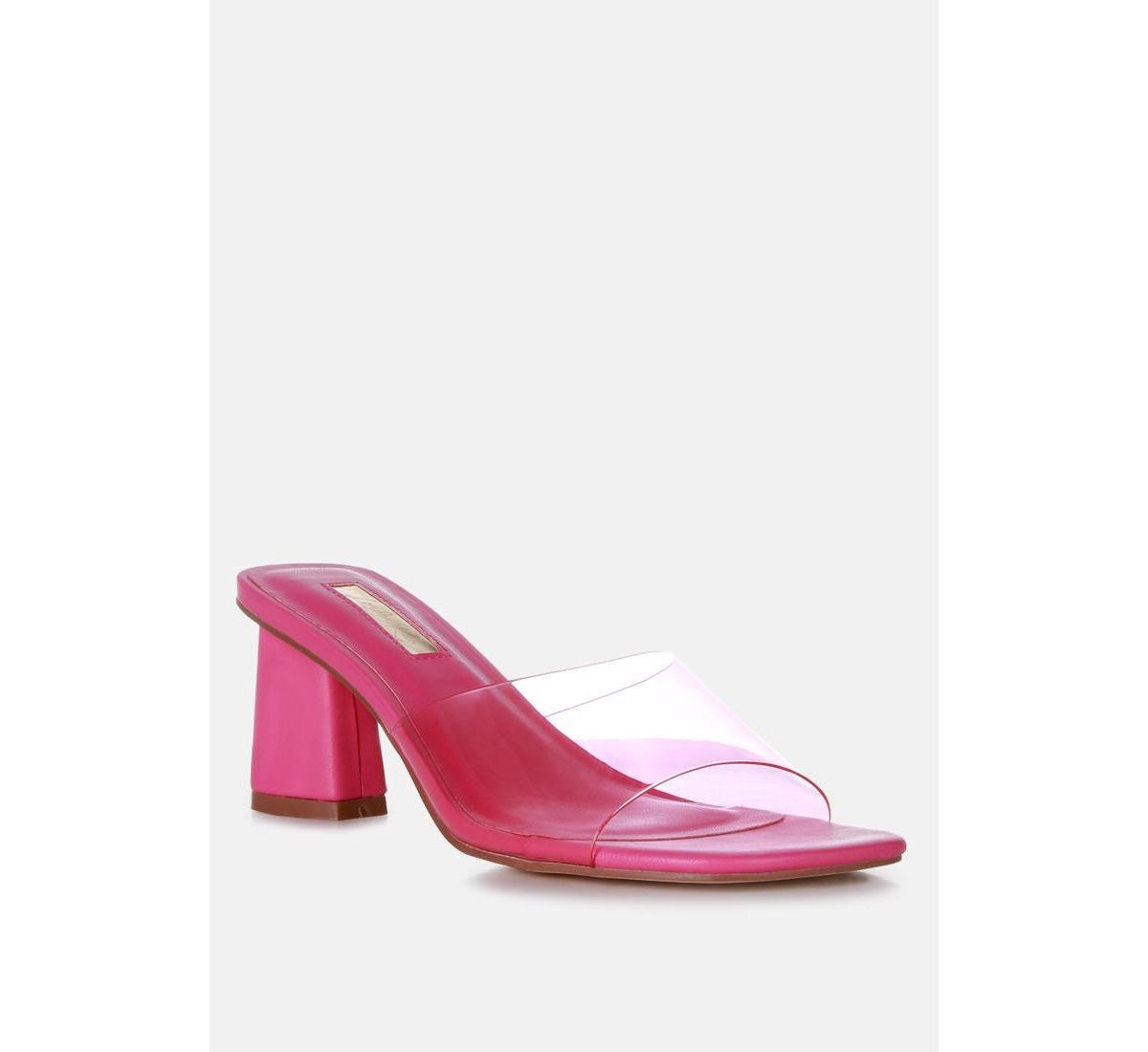London Rag Clear Flirt Clear Strap Slip On Heel Sandals
