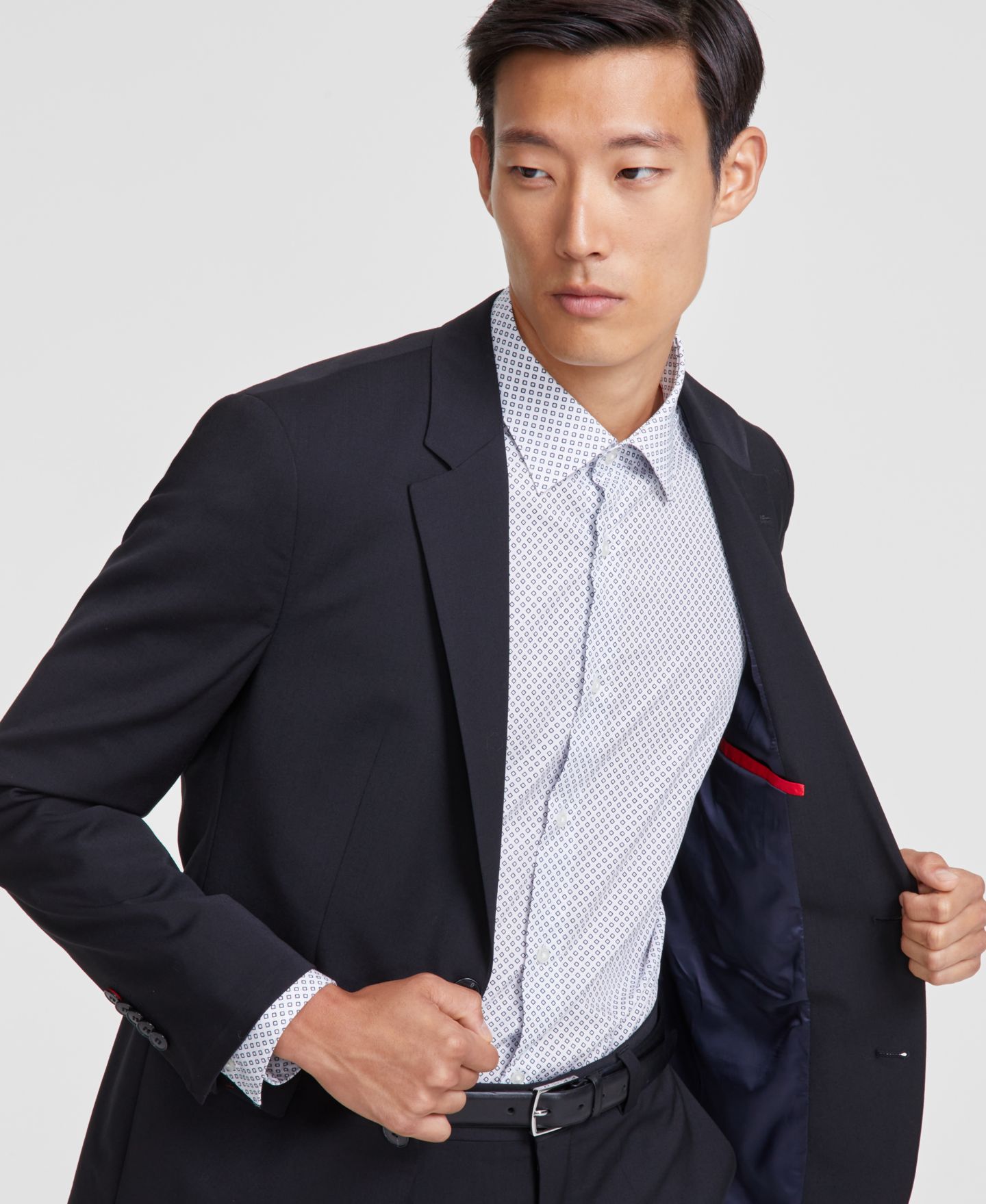 Мужской пиджак Hugo Boss Modern-Fit Solid Wool-Blend Suit, цвет: Чёрный — фото 3