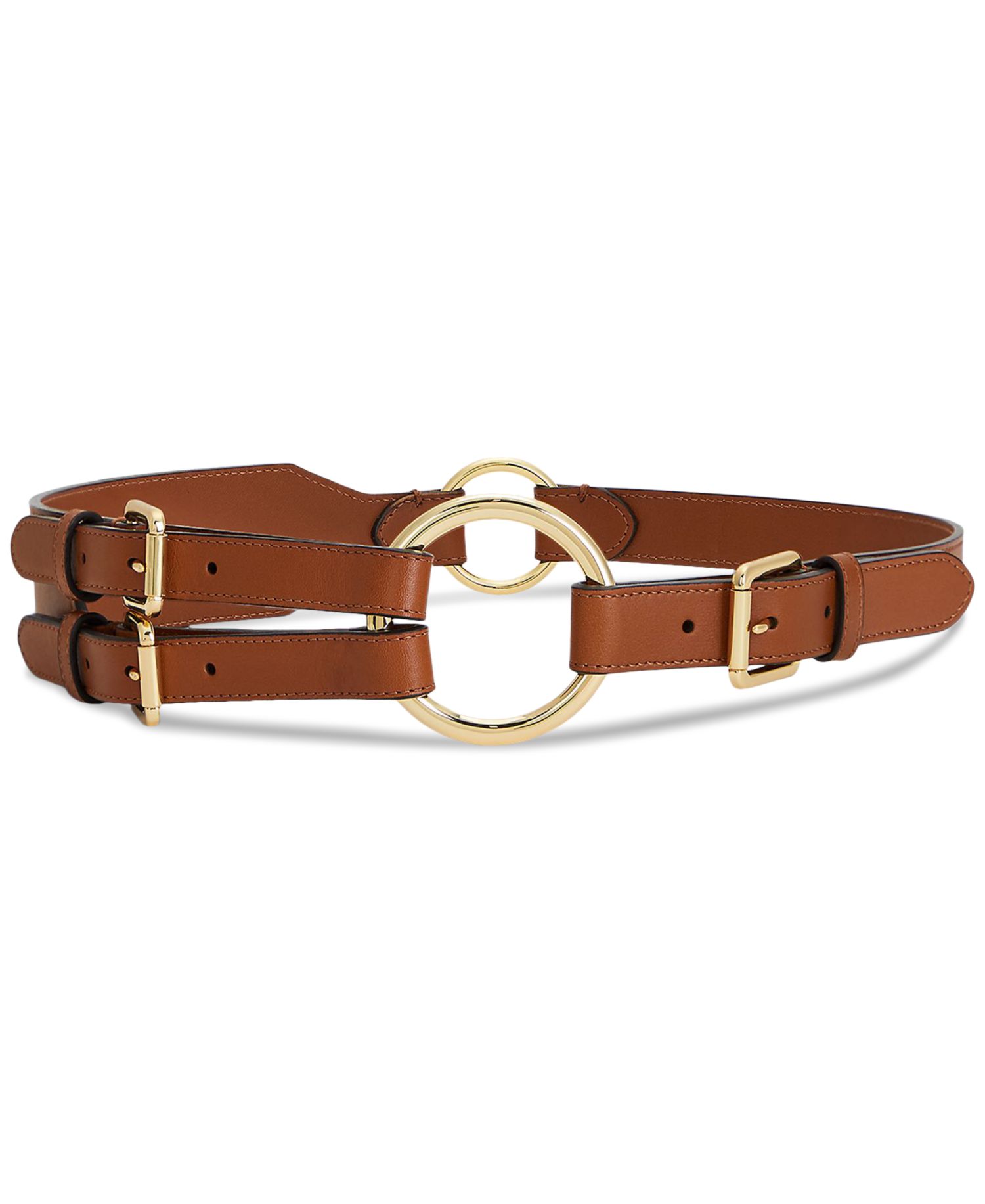 Women's Tri-Strap O-Ring Leather Belt
