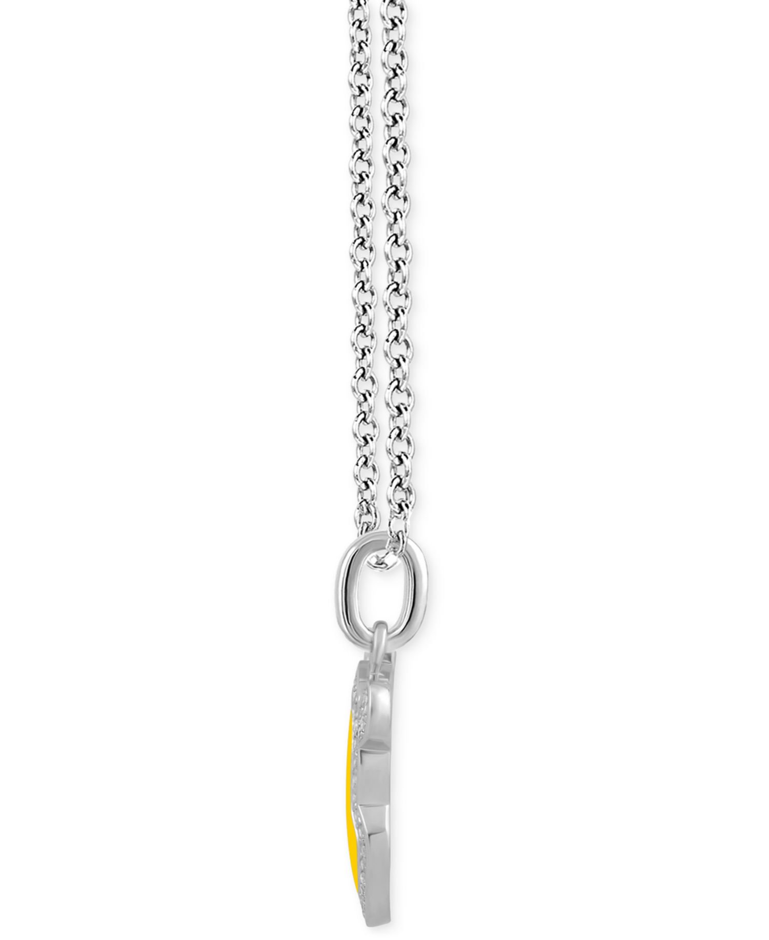 Disney Diamond & Enamel Winnie the Pooh & Honeybee 18" Pendant Necklace (1/6 ct. t.w.) in Sterling Silver
