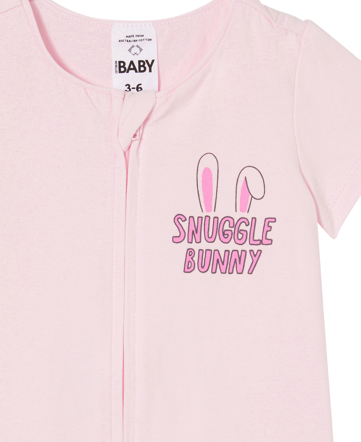Shop Cotton On Baby Boys And Baby Girls The Billie Snuggle Bunny Short Sleeve Zip Romper In Purple