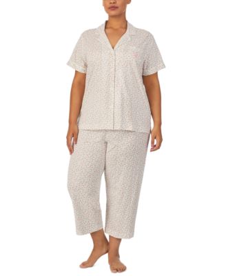Lauren Ralph Lauren - Plus Size 2-Pc. Printed Capri Pajamas Set