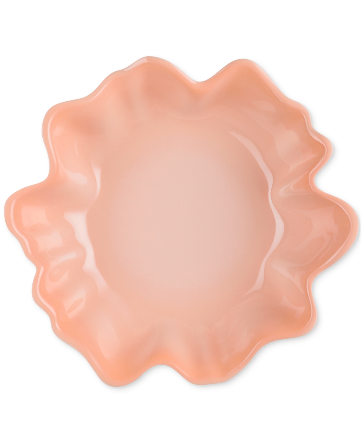 Le Creuset Iris Stoneware Ruffle Serving Bowl In Peche