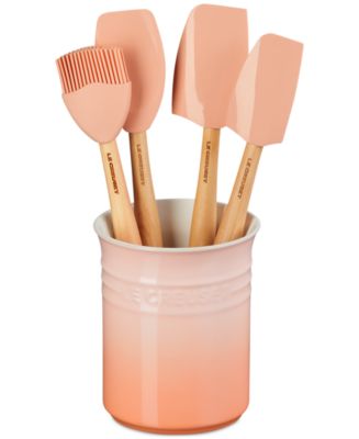 Le Creuset 5 Piece Utensil Set with Stoneware Utensil Crock - Macy's