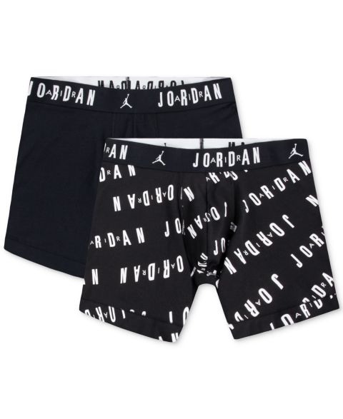 Трусы-боксеры Essentials для мужчин, хлопок, 2 шт. — Jordan, цвет: Чёрный