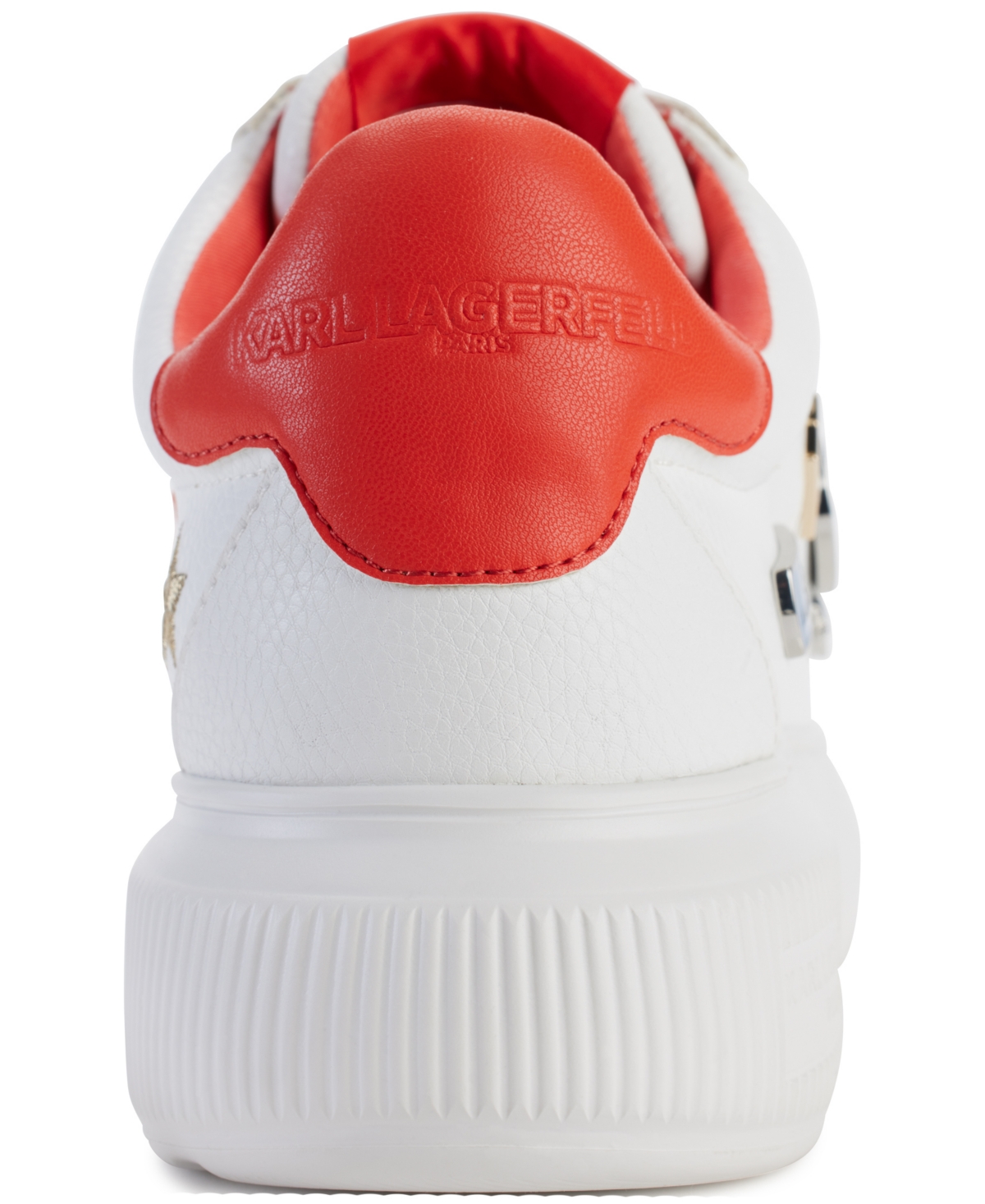 Shop Karl Lagerfeld Justina Lace Up Platform Sneakers In Bright White,black