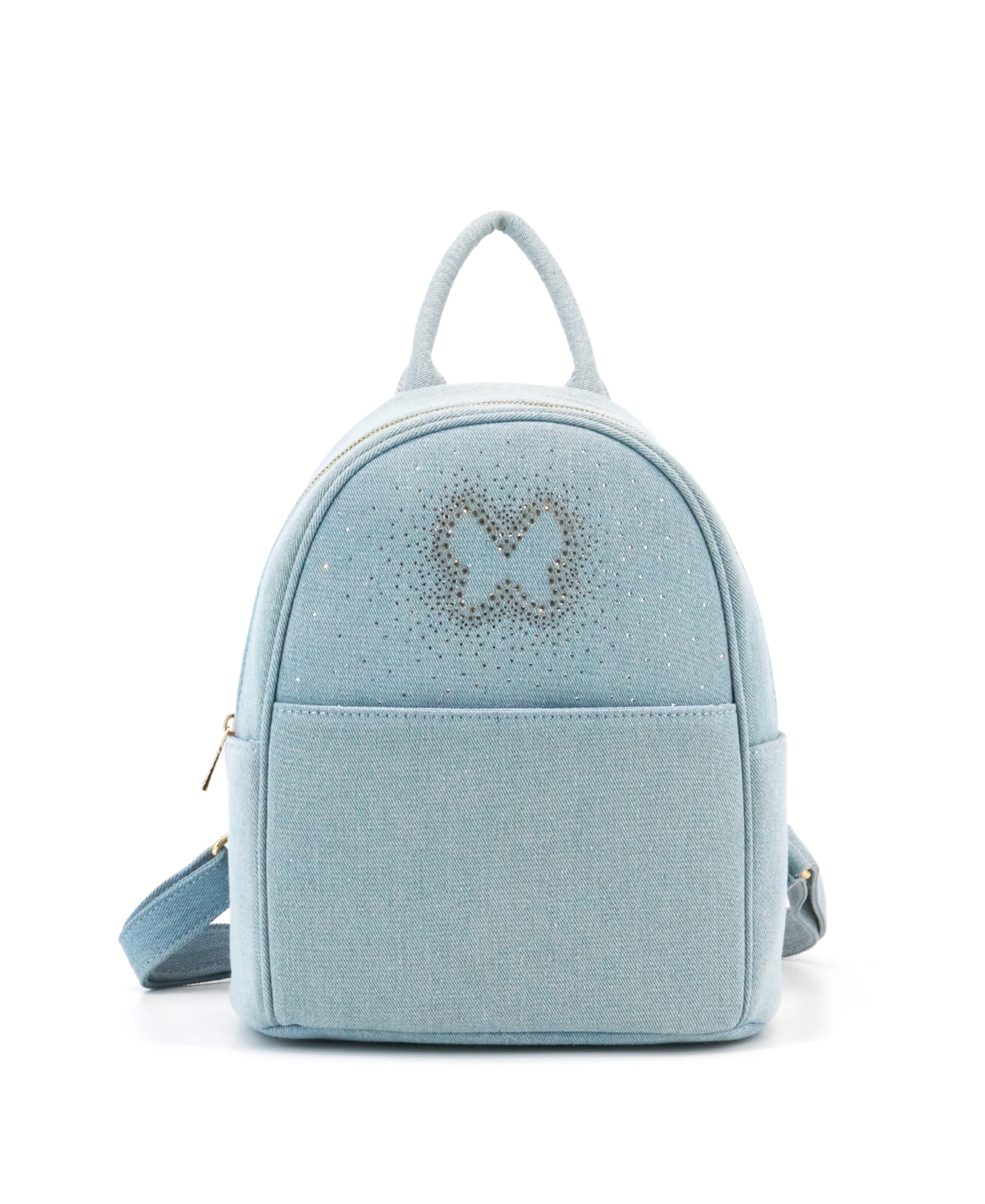 Nabi Denim Rhinestone Small Backpack - Denim Blue