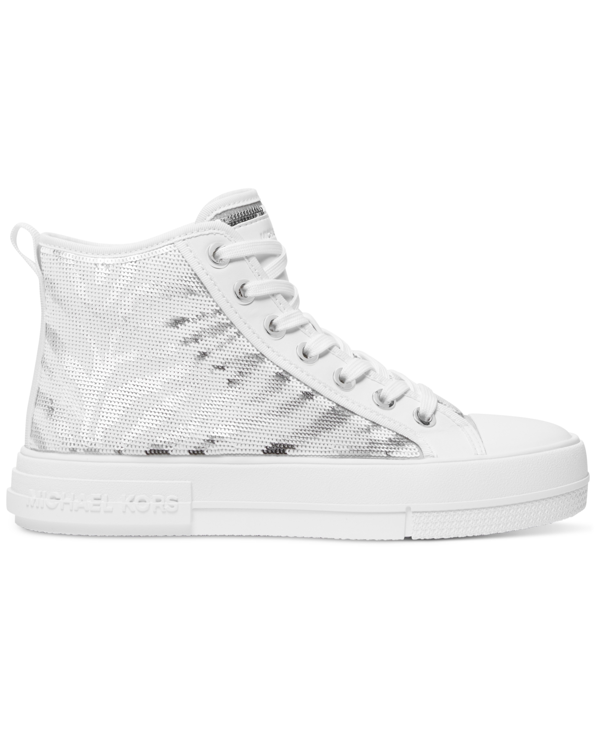 Michael Michael Kors Women's Zebra Sequin High-Top Sneakers - Silver