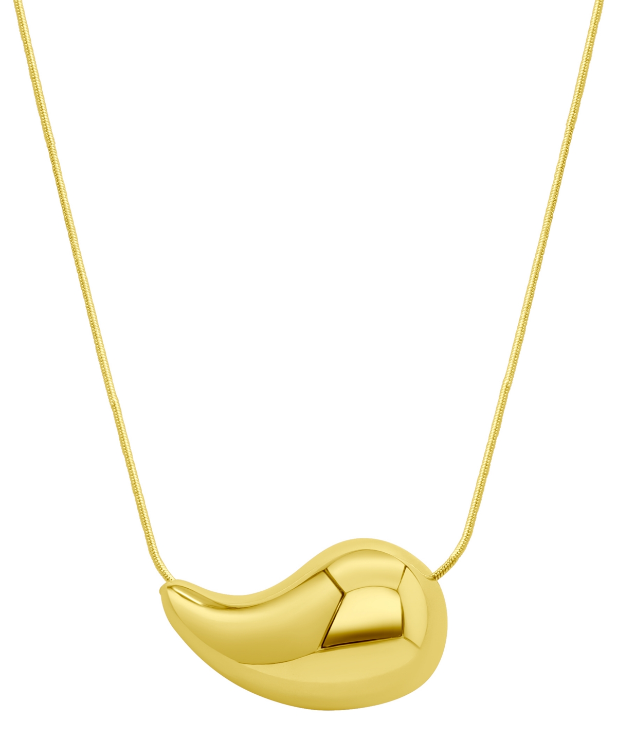 Tarnish Resistant 14K Gold-Plated Teardrop Sculptural Necklace - Gold