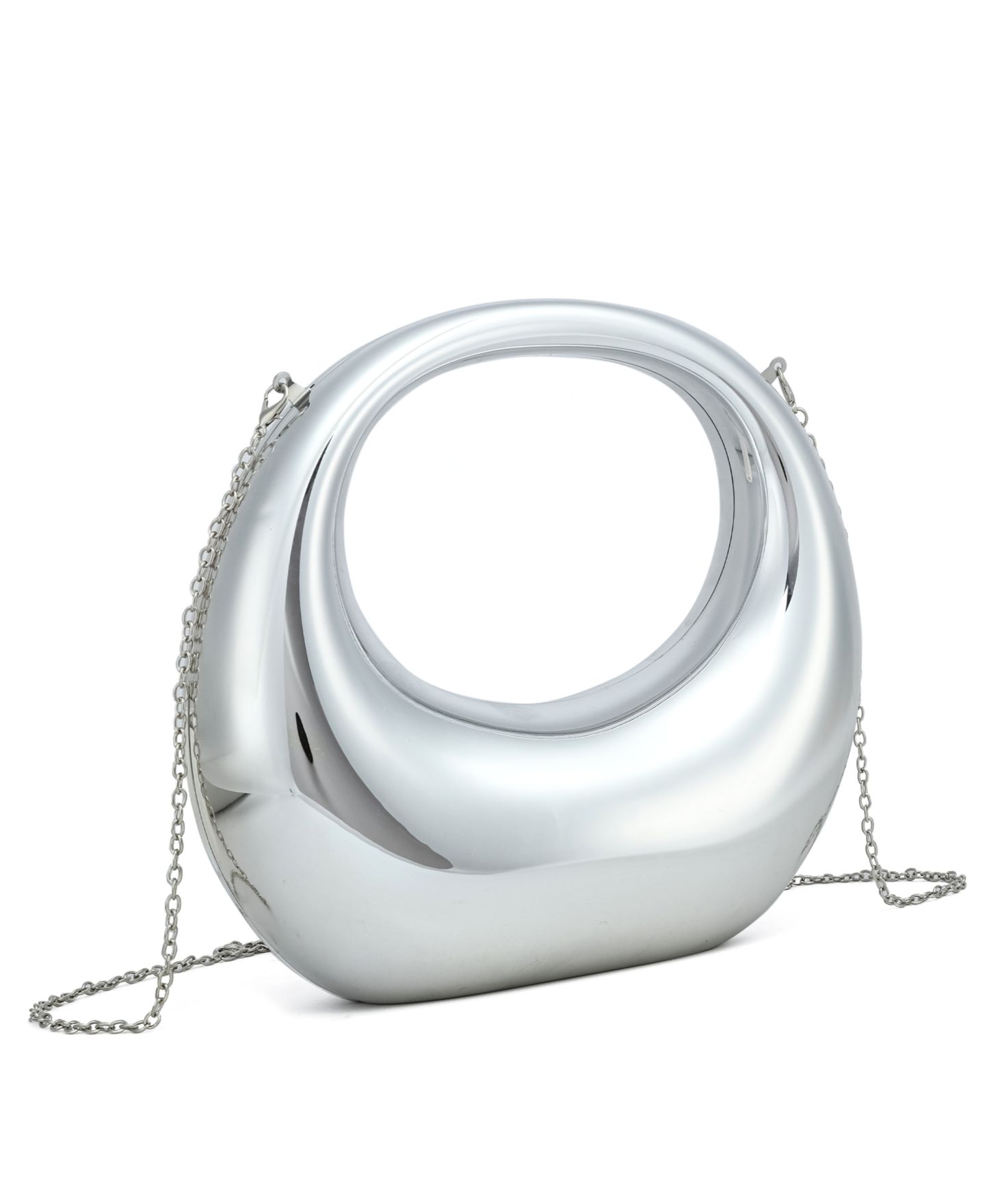 Женский клатч LIKE DREAMS Amour Crescent Metallic Clutch, цвет: Серебряный — фото 5
