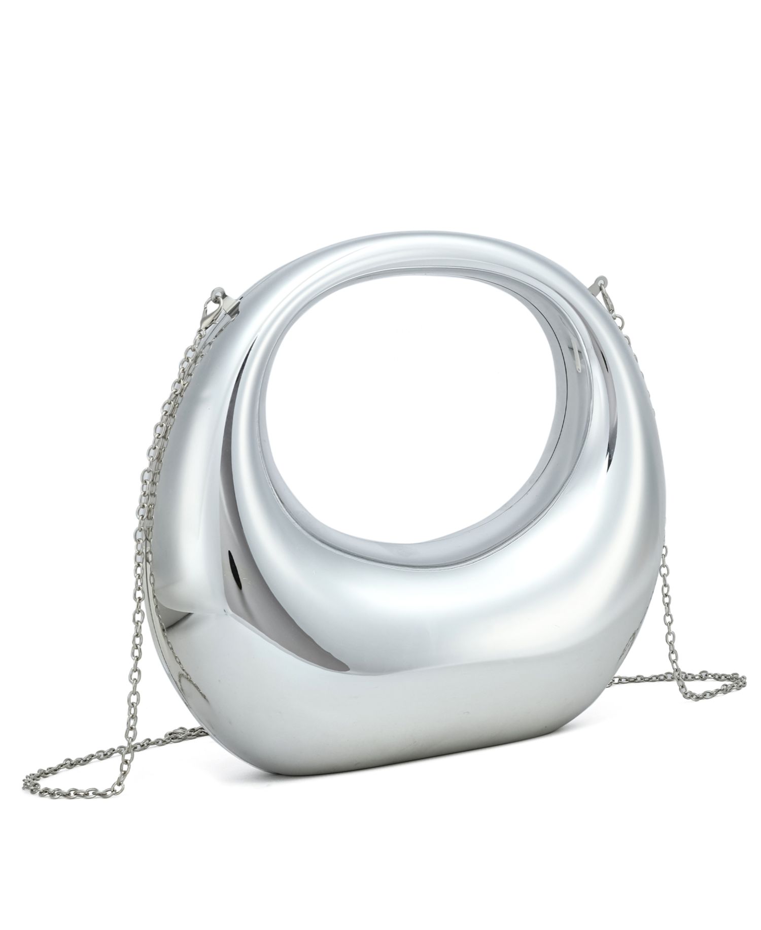 Amour Crescent Metallic Clutch