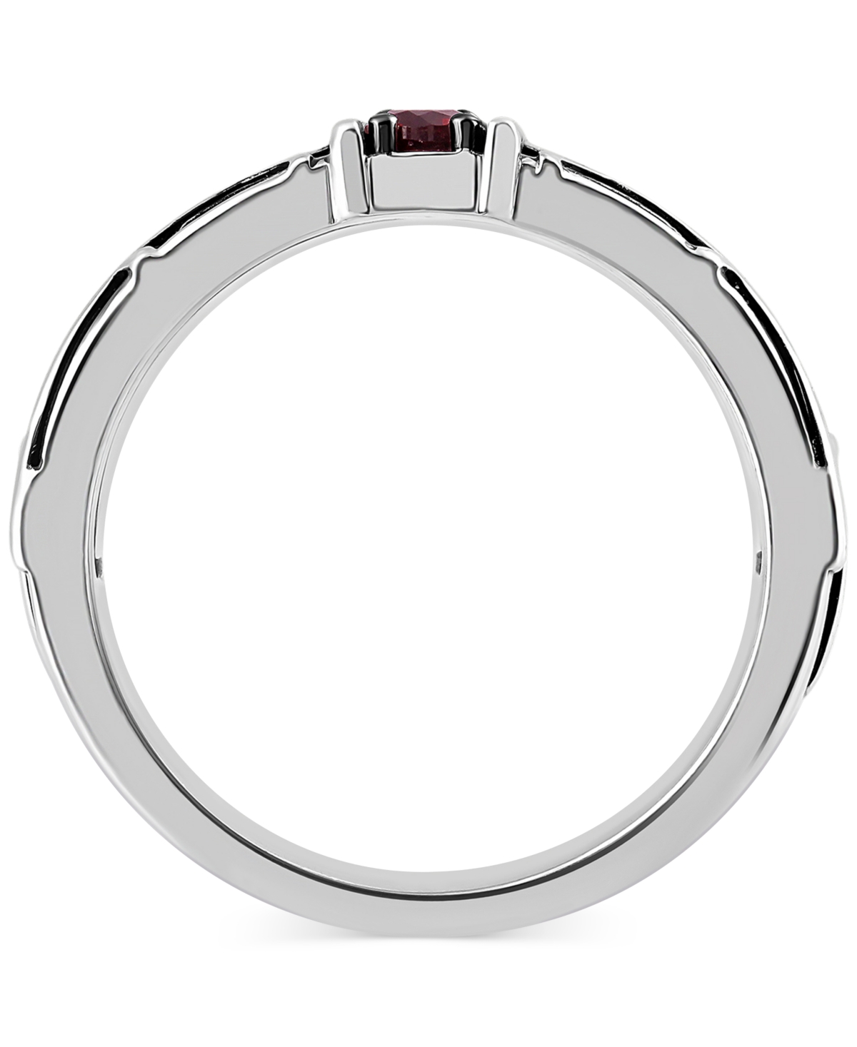 Shop Wonder Fine Jewelry Men's Garnet Spiderman Web Ring (3/4 Ct. T.w.) In Sterling Silver