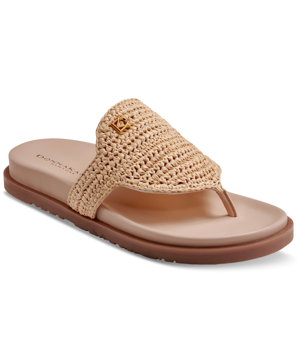 Hira Slip-On Woven Thong Sandals - Natural/ Nude