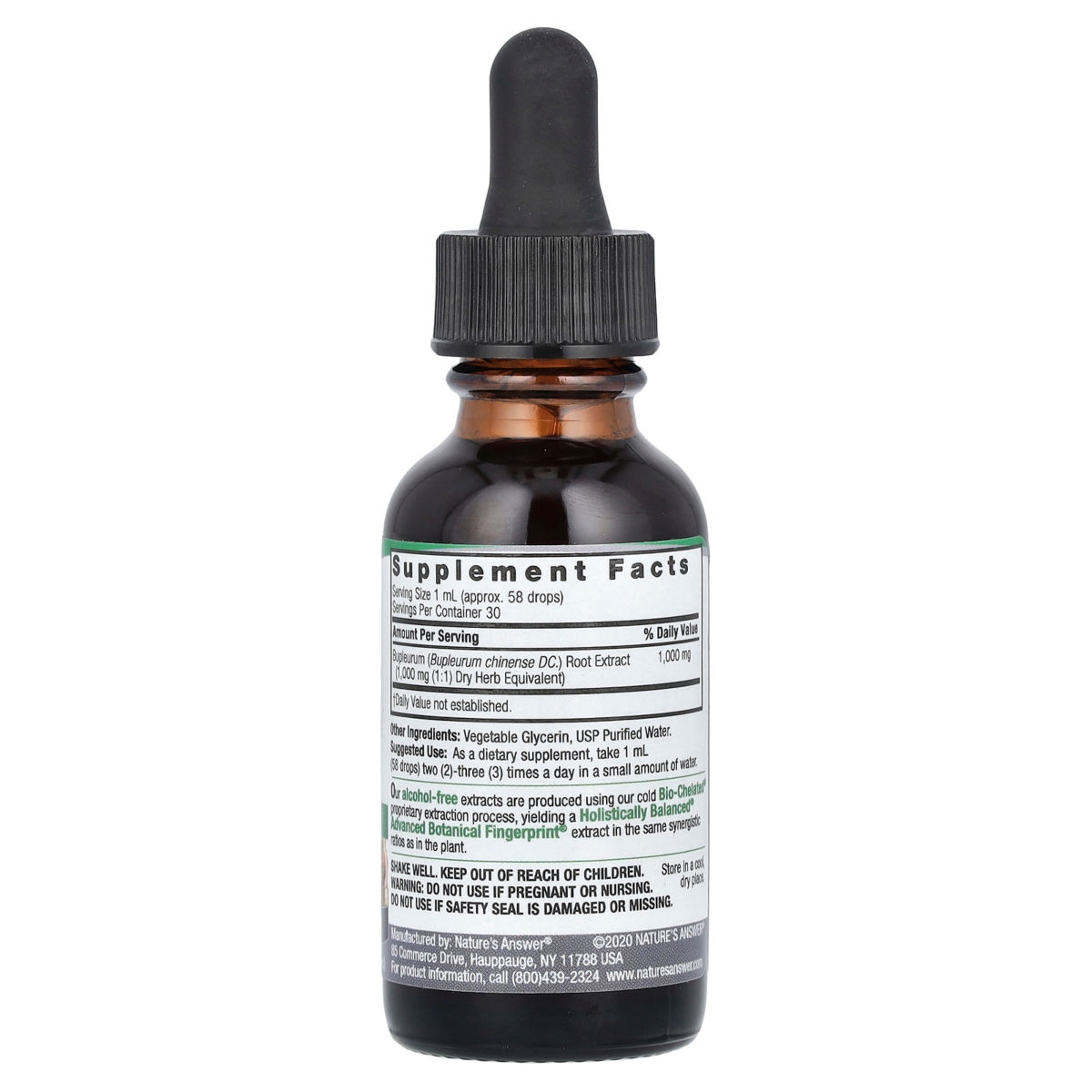 Nature's Answer Bupleurum Root Fluid Extract Alcohol-Free 1 000 mg - 1 fl (30 ml) - Assorted Pre-pack (See Table 9