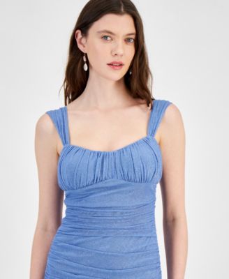 Juniors' Ruched Glitter Bodycon Dress