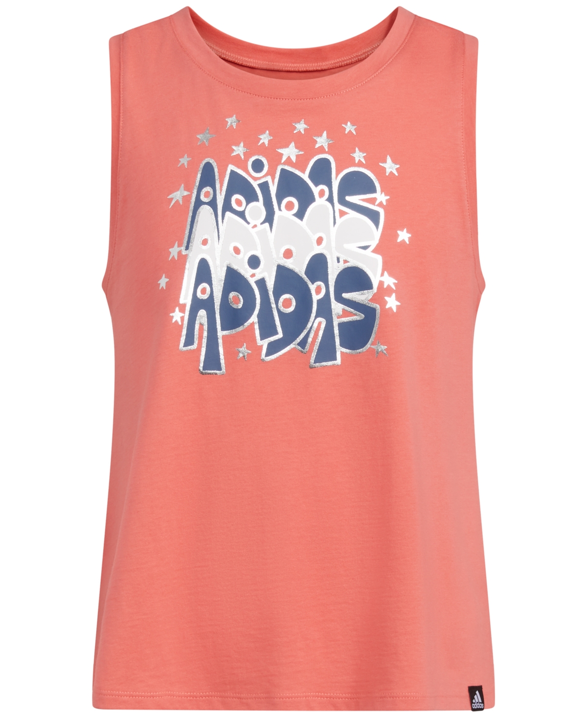 adidas Big Girls Sleeveless Cotton Logo Graphic T-Shirt
