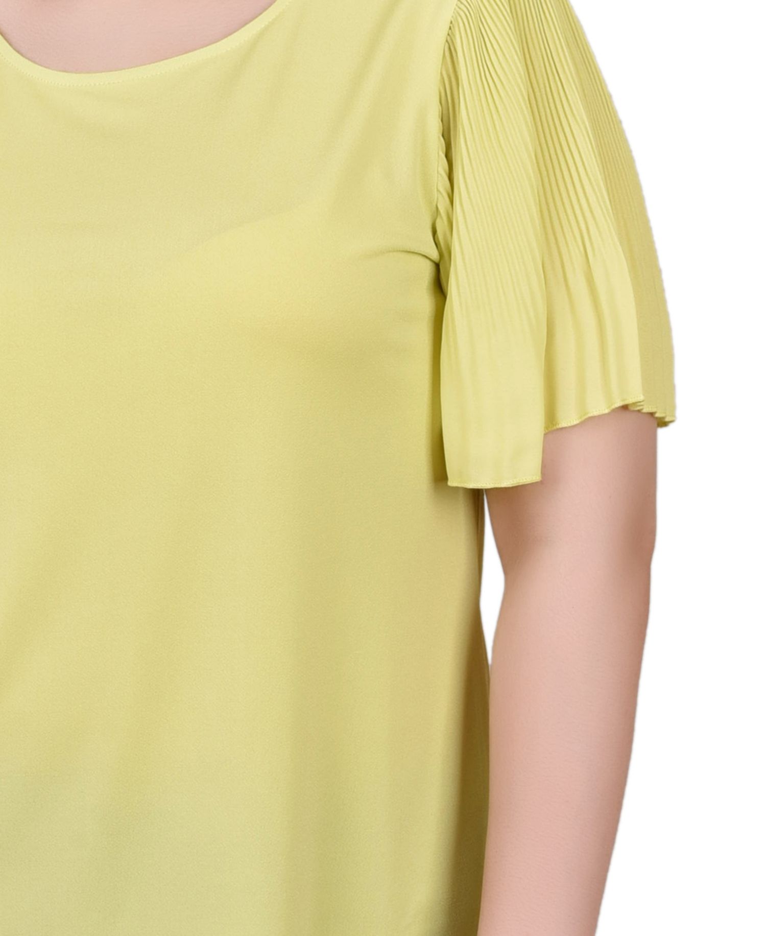 Petite Pleated-Sleeve Top