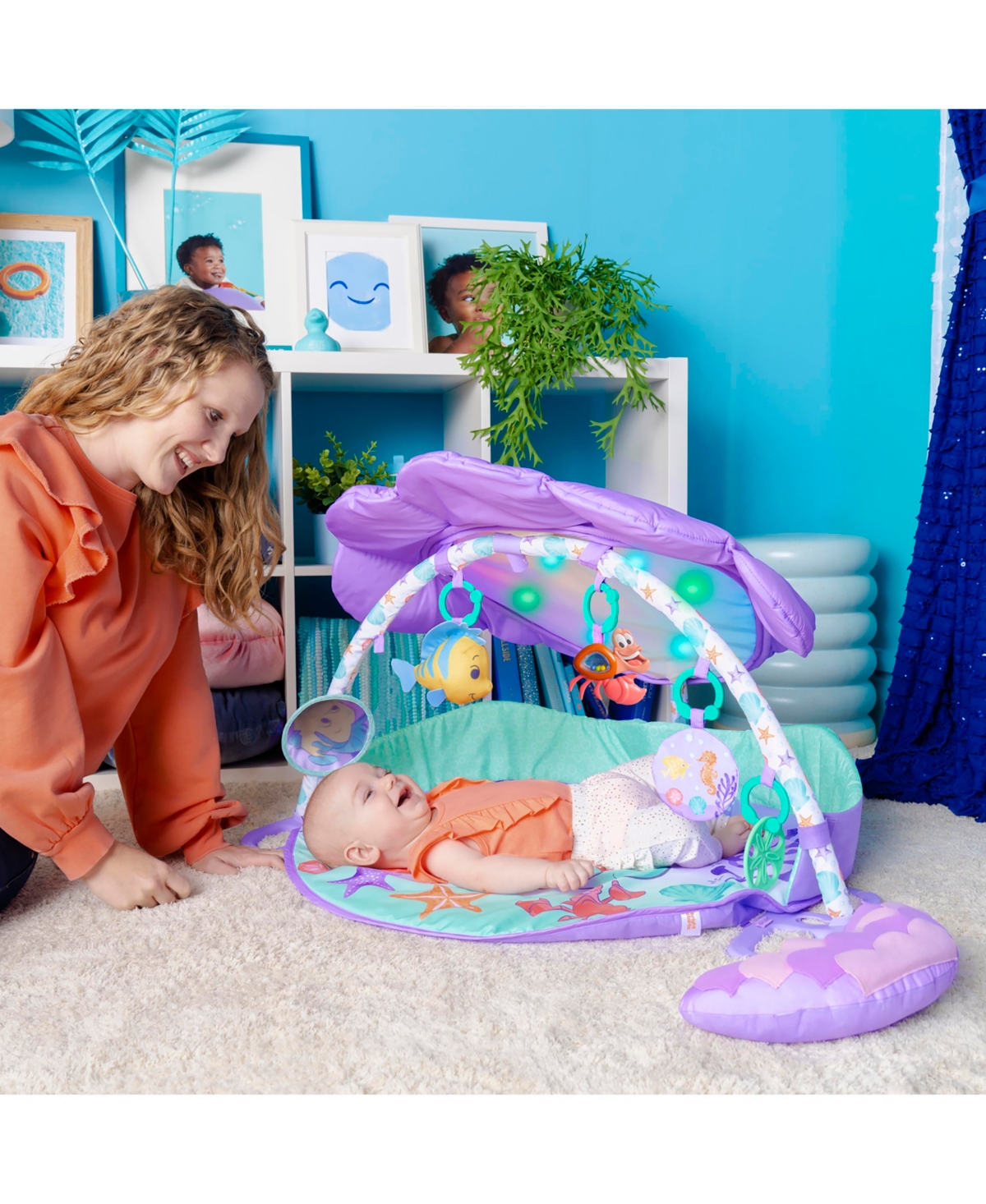 Shop Bright Starts The Little Mermaid Twinkle Trove Lights Music Activity Gym In Multi