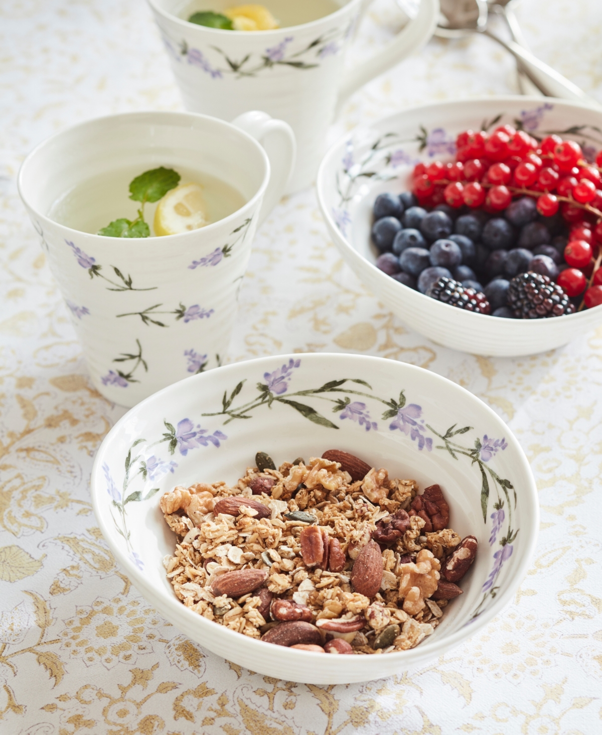 Portmeirion Sophie Conran Lavandula Cereal Bowls, Set Of 4 In White