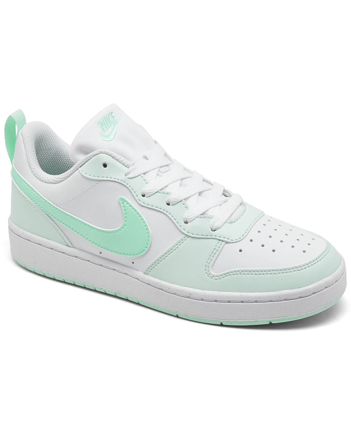 Shop Nike Big Girls Court Borough Low Recraft Casual Sneakers From Finish Line In White,barely Green,mint