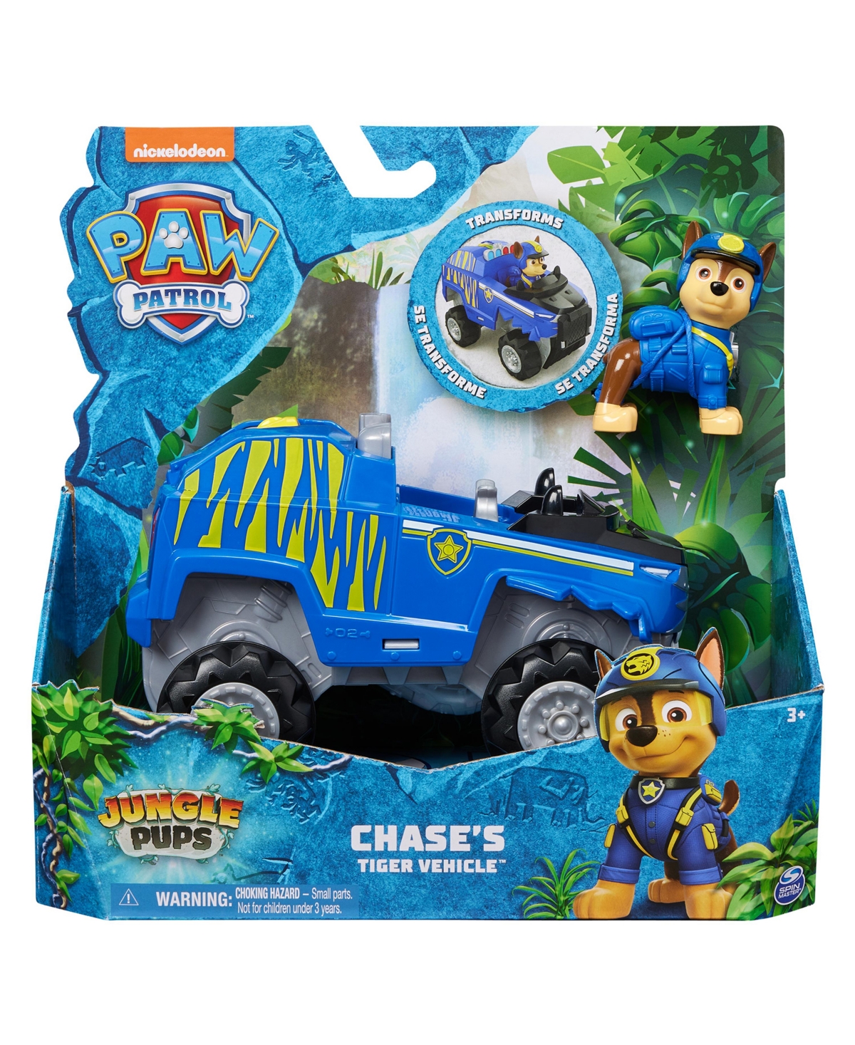 Paw Patrol Jungle Pups, Chase Tiger Vehicle, Toy Truck with Collectible Action Figure - Multi-Color