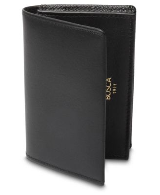 Men's Saffiano Full Gusset 2 Pocket Card Case With ID, Black