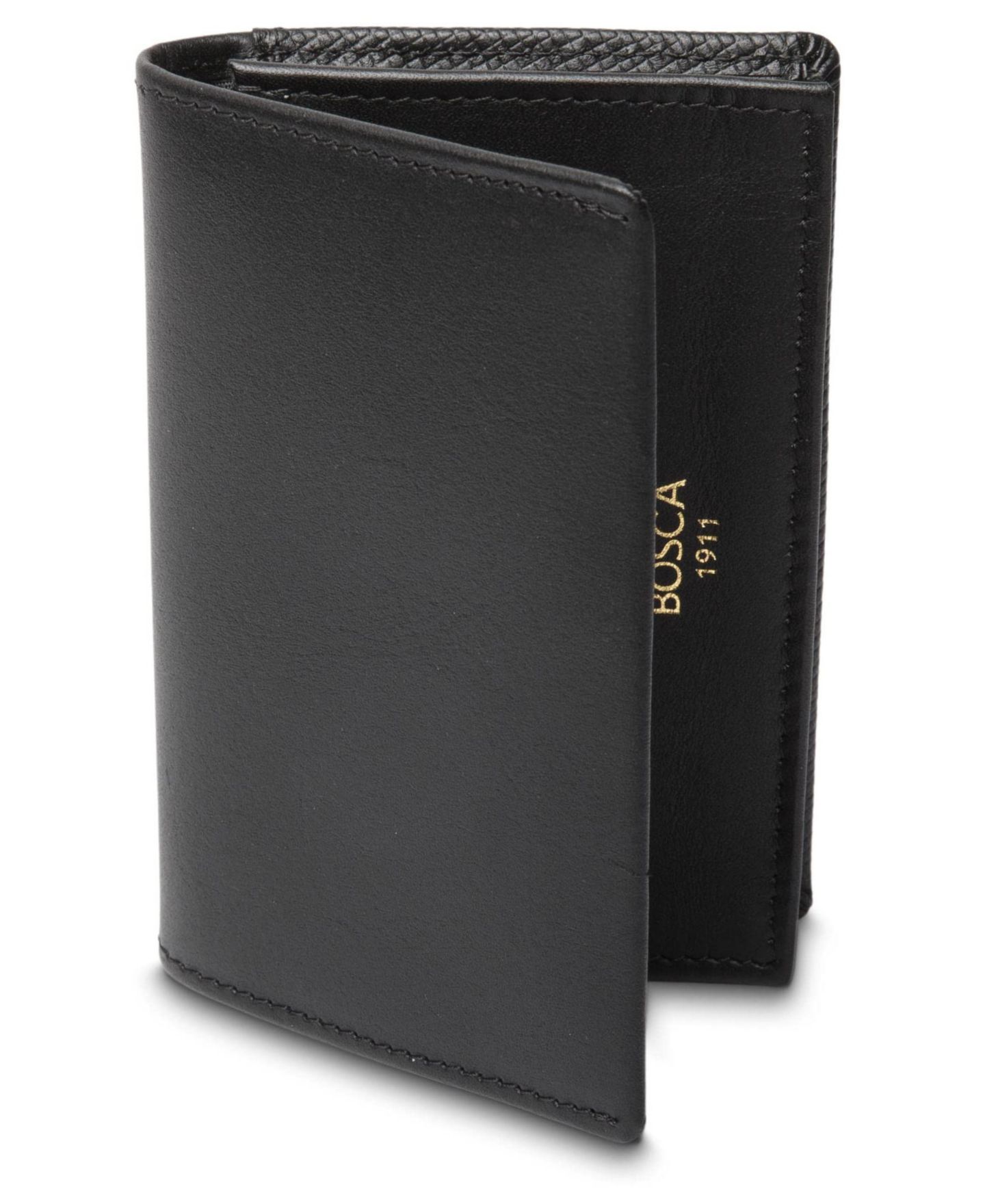 Мужской кошелёк Bosca Saffiano Full Gusset 2 Pocket Card Case With ID, Black — фото 1
